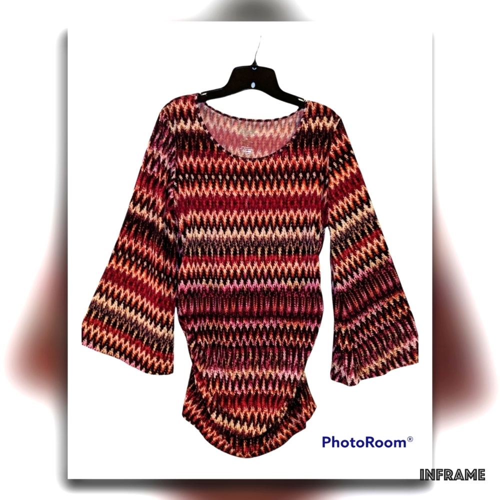 Boho Bell Sleeved Top with Ruched Sides